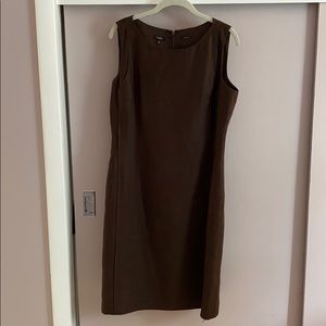 Talbots Irish linen sheath dress chocolate brown